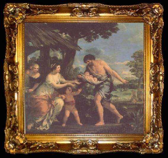 framed  Pietro da Cortona Romulus and Remus Brought Back by Faustulus (mk05), ta009-2